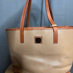 Dooney & Bourke Beige and Brown Leather Tote